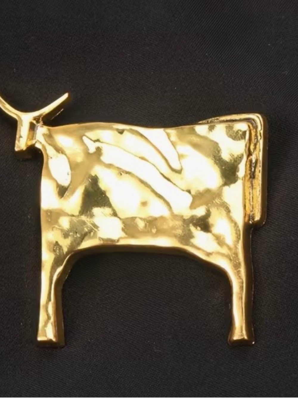 Gold Metallic Cow Trinket Dish
